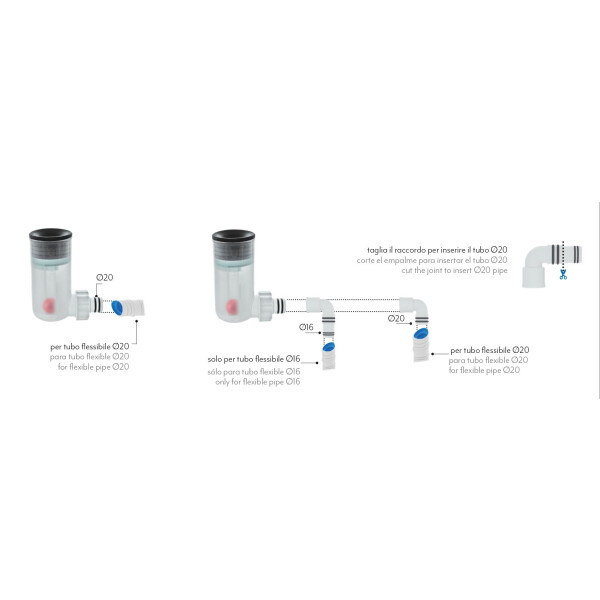 Siphon Mini m. horizontalem Auslauf