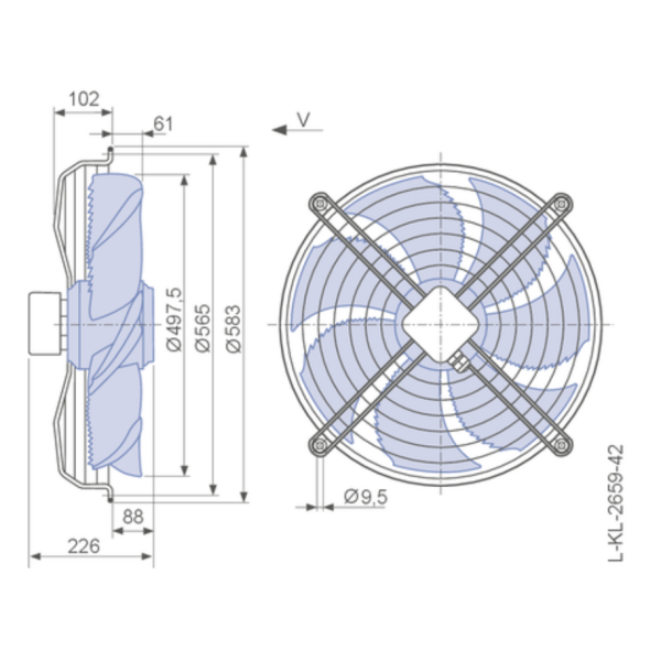 Axialventilator FN050-4EK.4I.V7P1 Ziehl Abegg