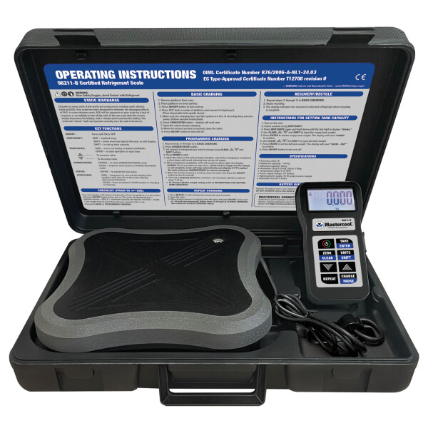 Certified charging scale Black Series w. Bluetooth 98211-B Mastercool