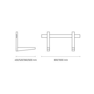 Wall Bracket with mounting rail 160kg 600x400x800mm 2Emme