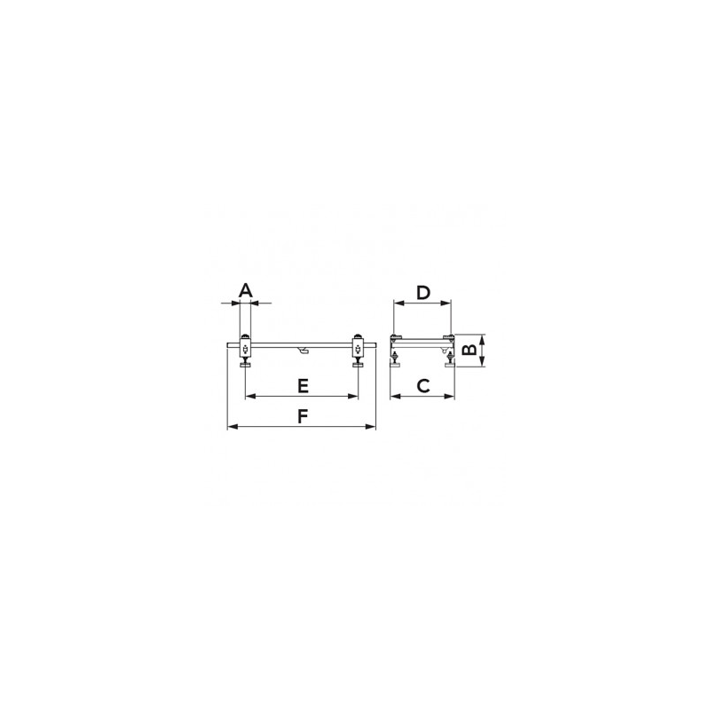 Adjustable floor console w. condensate tray SBP 980x410mm Tecnosystemi