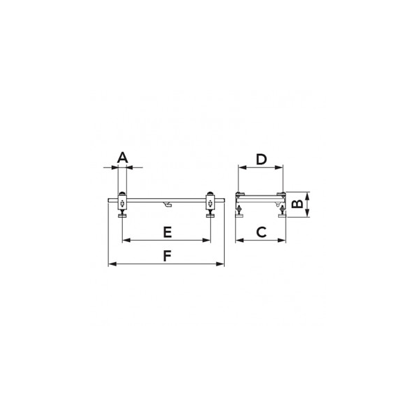 Adjustable floor console w. condensate tray SBP 1400x570mm Tecnosystemi