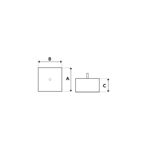 Gummisockel TEKNO 400 100x100x25mm 300kg Tecnosystemi