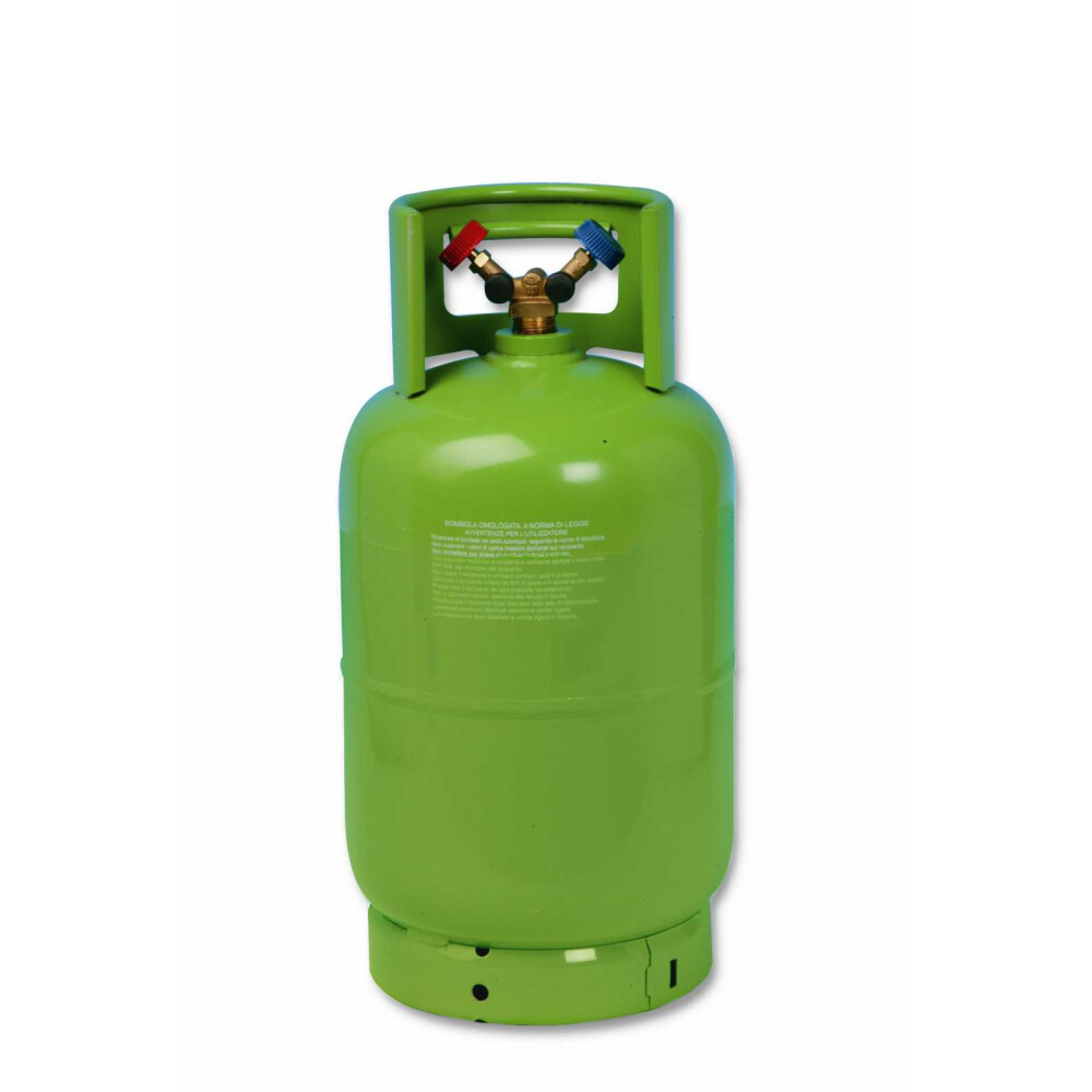 Refrigerant cylinder 2V 1/4"SAE green 12L Wigam